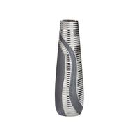 GILDE - Vase cône Séville - Vases décoratifs Modernes - Vase à Fleurs - Céramique - Anthracite-Argent - Hauteur 49 cm