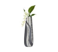 GILDE - Vase cône Séville - Vases décoratifs Modernes - Vase à Fleurs - Céramique - Anthracite-Argent - Hauteur 49 cm