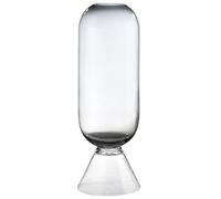GILDE Vase de Sol Luxo en Verre - Hauteur : 80 cm - Diamètre : 27 cm - Noir - Vase décoratif