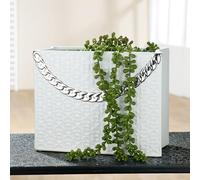 GILDE Vase Déco Blanc - Vase Déco Sac HX Céramique, Blanc - Décoration Cadeau d'anniversaire - Hauteur 20 cm