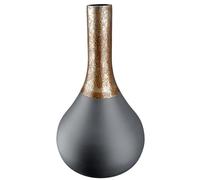 GILDE Vase décoratif en Verre - Vase à Fleurs - Décoration Moderne pour Le Salon, la Table - Couleur : Noir et doré - Hauteur : 37 cm