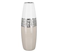 GILDE Vase décoratif pour Herbe de la Pampa - Vase Conique en céramique - Décoration de Salon Cadeau pour Femme Anniversaire Couleur : Blanc, Argent, Beige, Hauteur 36 cm