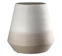 GILDE Vase Echo - Métal - Beige Mat - Structuré - Hauteur 24 cm x Ø 24 cm - Vase décoratif étanche