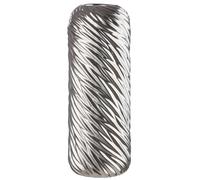 GILDE Vase en céramique - Décoration de Salon - Cadeau pour Femme - Couleur : argenté - Hauteur 40 cm