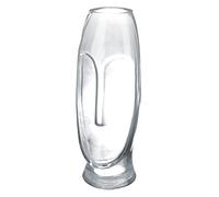 GILDE Vase en Verre Déco Vase - Vase Facial en Verre - Couleur : Gris - Hauteur 25 cm