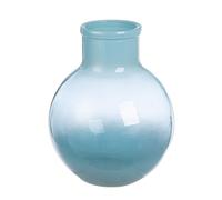 GILDE Vase Novelle bombé en Verre - Hauteur : 31 cm - Diamètre : 24 cm - Bleu