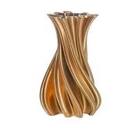 GILDE Vase Pliable - en céramique - Doré - Hauteur : 25 cm x Ø 14 cm - Imprimé 3D - Vase à Fleurs étanche