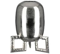 GILDE Vase Rocket en Aluminium, Rond, structuré, argenté, 29 x 23 cm, étanche, Hauteur : 29 cm x Largeur : 23 cm