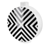 GILDE Vase Rond en céramique émaillée avec Couvercle à Chevrons Noir/Blanc Hauteur 33 cm