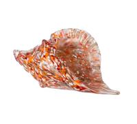GILDE Verre Art - Objet de décoration en Forme de Coquillage - Orange - Largeur : 28 cm - en Verre - Coquillage