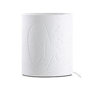 GILDE Visione Lampe de table en porcelaine blanche Motif visage Hauteur 20,5 cm Design Éclairage Décoration Accessoire d'intérieur