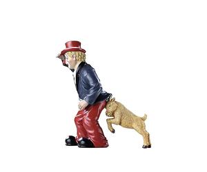 Gildeclown Gilde Figurine décorative Clown l'embuscade - Figurine décorative Chien - Décoration de Salon Petite Figurine de Clown dans Un Coffret Cadeau - Décoration Cadeau de Noël Femmes Hommes -