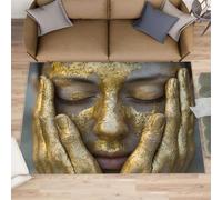 Gilded Figures Tapis de bain texturé luxueux pour couloir, lavable, antidérapant et doux pour décoration d'intérieur - 177,8 x 304,8 cm - Doré