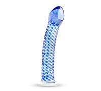 Gildo Glass No. 5 - dildo en verre spiralé (transparent-bleu)