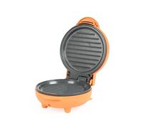 Giles & Posner Funfair Mini Griddle - Plaques de cuisson antiadhésives sans PFAS, cuisson sans huile, burgers, paninis, muffins pour le petit-déjeuner, préchauffage en 2 minutes, 11,5 cm, 55W, orange