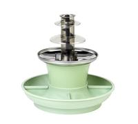 Giles & Posner Mini Fontaine à Chocolat - Machine Électrique à 3 Niveaux, Arrêt Automatique, 0°C à 50°C, Ensemble Fondue au Fromage, Plateaux Alimentaires Détachables, 25W, Vert