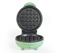 GILES & POSNER Mini Gaufrier - Appareil à Gaufres Antiadhésif, Pour Gaufres Belges et Américaines, En-cas Sucrés/Salés Desserts, Compact, Plaque de Cuisson Ronde de 11,5 cm, Vert Pastel