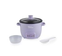 Giles & Posner Sorbet Cuiseur à riz mat 0,4 L, 250 W, violet | Cuve antiadhésive sans PFAS, cuisson auto, maintien au chaud, couvercle en verre, doseur et cuillère à riz, compact