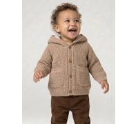 Gilet à capuche bébé en tricot beige chiné 9M(71CM)