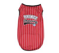 Gilet à Rayures Verticales pour Animaux de Compagnie Classic Loose Sunburn prévenir Les vêtements pour Chiens (Rouge)