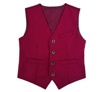 Gilet Ado Veste sans Manche Costumes Garçons d'honneur Veston sans Manche Costume Smoking Cérémonie Enfant Bapteme Bourgogne 11-12 Ans