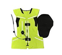Gilet Airbag Moto Avec Airbag Cou/coccyx/corps 0,03S Déclencheur Airbag Léger, Réglable, Cheval(Green,X-Large)