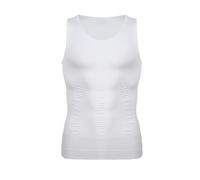 Gilet Amincissant for Hommes, élastique, Gaine Amincissante, Compression Abdominale, sans Manches, Respirant, Fitness, Sport, Chemise de Mise en Forme(White,M)