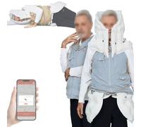 Gilet anti-chute pour personnes âgées, activation rapide de 0,08 seconde, réutilisable, tailles S-2XL, surveillance d'application/alarme, positionnement en temps réel, comprend 2 cylindres d'hélium L