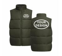 Gilet avec Logo Personnalisé, Veste sans Manches Décontractée pour Homme et Femme, Manteau Chaud Hiver Personnalisé Color3,S