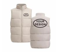 Gilet avec Logo Personnalisé, Veste sans Manches Décontractée pour Homme et Femme, Manteau Chaud Hiver Personnalisé Color1,XXL