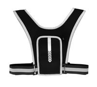 Gilet Bande Réfléchissant Porte Téléphone Pochette Avant et Arrière Noir et gris