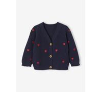 Gilet bébé brodé en côtes anglaises marine 24M(86CM)