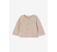 VERTBAUDET Gilet Bébé Naissance Maille Point Mousse Coton Beige chiné 3M(60CM)