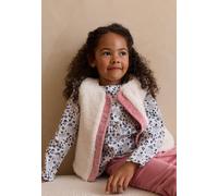 Gilet bébé réversible en sherpa céleste ecru 9M(71CM)