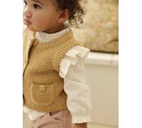 Gilet bébé sans manches boutonné ocre 12M(74CM)