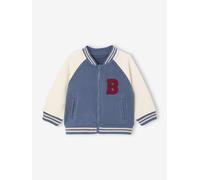 Gilet bébé style teddy en molleton avec badge bouclette bleu grisé 9M(71CM)