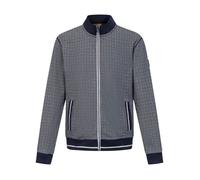 Gilet bleu marine zippé à petits carreaux avec un col montant 2XL