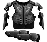 Gilet Blindé De Moto avec Genouillères Et Coudières Équipement De Protection pour Armure De Moto Gilet Pare-balles pour Moto pour Les Enfants De 6 À 13 Ans