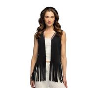 Boland 44497 - Gilet pour femmes à franges, taille M/L, haut pour le carnaval, l'été ou le quotidien, costume des années 70