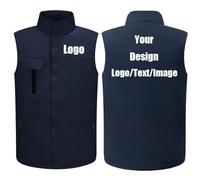 Gilet Bouffant en Coton Épais pour Hommes, Veste Matelassée sans Manches, Logo Personnalisé, Vêtements De Travail, Randonnée, Pêche, Gilet Chaud en Plein Air avec Fermeture Éclair Color4,M