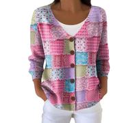 Gilet Cachemire Femme Pull Chic et Elegant Hiver Cardigan Ruban Rose Col V Long Grande Taille Gilets LéGer Manches Longues Laine Pulls en Tricot Leger Sweatshirts Bouton Ouvert Blouson Sweater