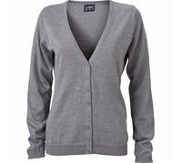 Gilet cardigan boutonné - JAMES & NICHOLSON - FEMME - gris - col boutonné XS
