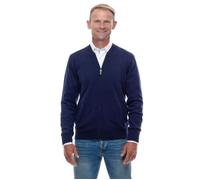 Gilet Cardigan Homme UGHOLIN en 100% Cachemire Col Teddy Bleu Marine XL