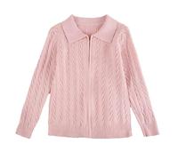 Gilet Cardigan pour Filles léger et Confortable Fermeture éclair Pratique Pull Doux décontracté pour Enfants Adaptation Quotidienne et Campus (4-5 Years) #160