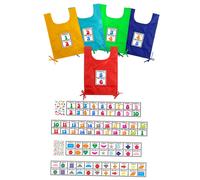 Gilet Cartes Pour Enfants 32x50cm, Outil D'Étude Éducative, Apprentissage Amusant, Jouets Préscolaires Pour Enfants D'Intérieur Et D'Extérieur, 5 Pièces