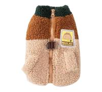 Gilet chaud pour petits chiens et chats : en laine douce avec fermeture éclair, facile à mettre, idéal pour l'automne et l'hiver, vêtement en peluche confortable pour les promenades, les voyages et