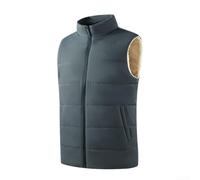 Gilet chaud sans manches imperméable à col montant pour homme (gris foncé | Coque extérieure imperméable, isolation chaude, col montant, design sans manches, vêtement d'automne et d'hiver