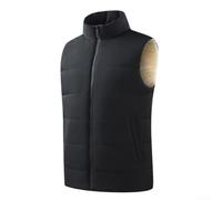Gilet chaud sans manches imperméable à col montant pour homme (noir XL) | Coque extérieure imperméable, isolation chaude, col montant, design sans manches, vêtement d'automne et d'hiver