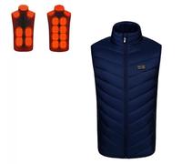 Gilet Chauffant avec 17 Zones de Chauffage réglables pour Hommes et Femmes, Veste d'hiver chauffante pour Le Travail en extérieur, la randonnée et Les Voyages (Bleu Marine XL)