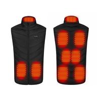 Gilet Chauffant Avec 9 Zones Chauffantes Lavable Noir Xl